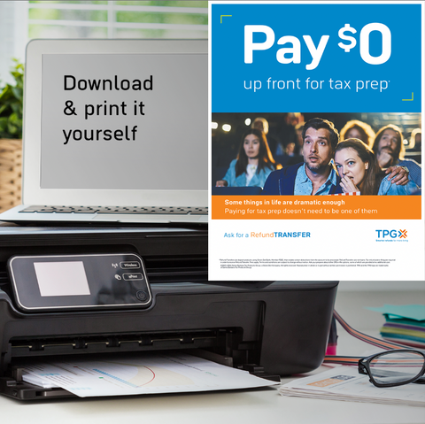 Refund Transfer digital flyer and poster (download and print) 2024