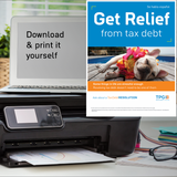 Tax Debt Resolution digital flyer and poster (download and print) 2024