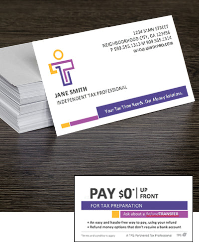 Refund Transfer Brandable Business Cards 2024 — Free